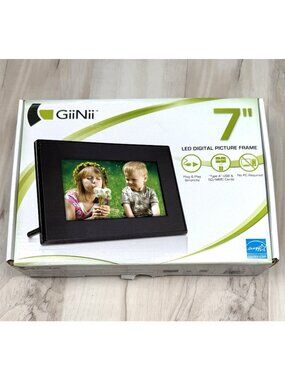 GiiNii 7" LED Digital Picture Photo Frame Clock Calendar Black GT-701P No Manual